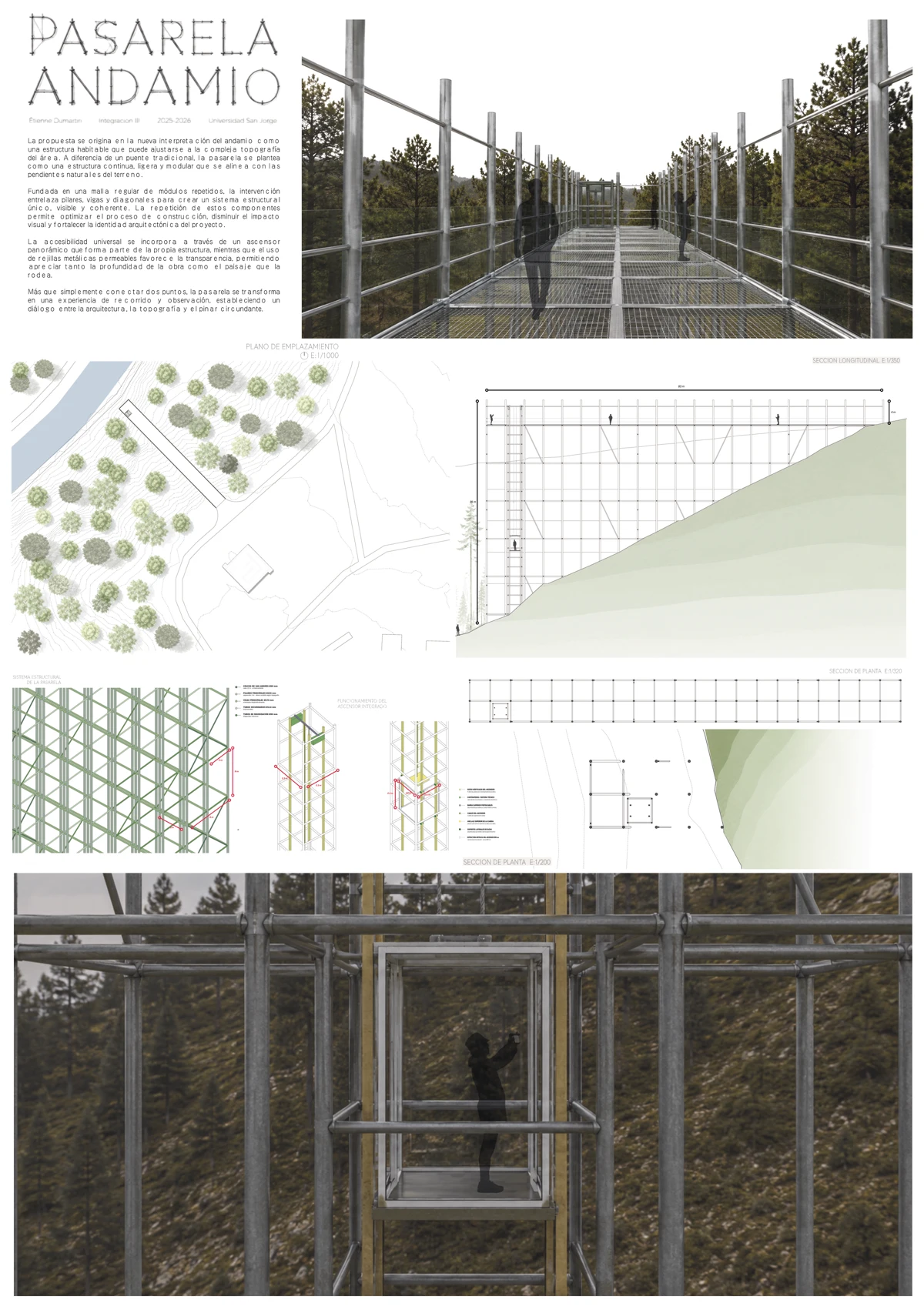 Pasarela Andamio — Lámina del proyecto · 01 / 01